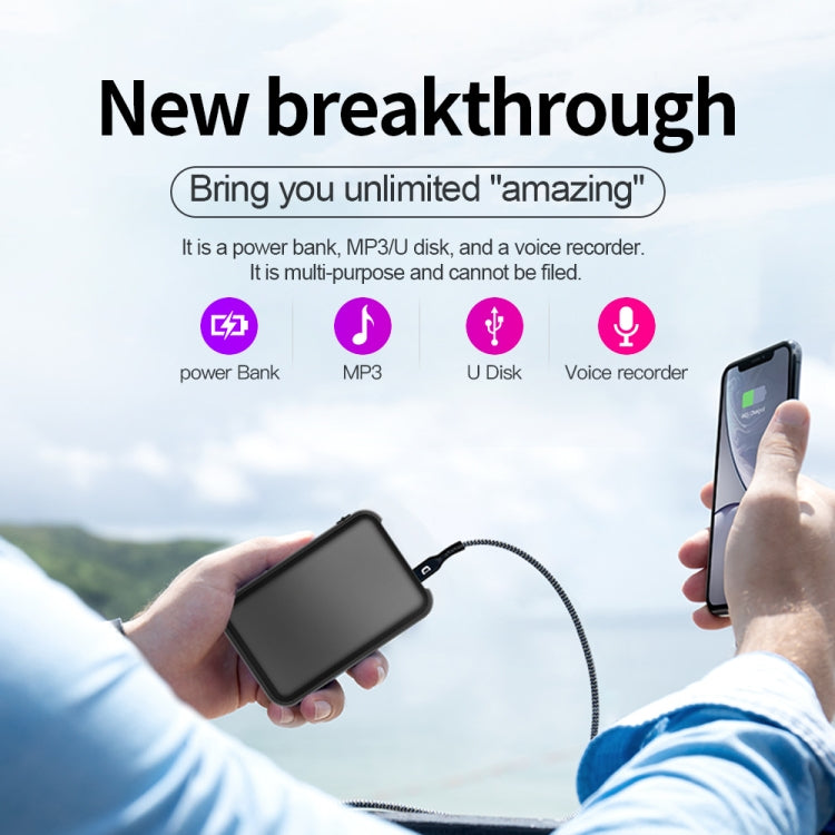 JNN Q75 Magnetic Power Bank Smart Voice Recorder, Memory:32GB(Black)