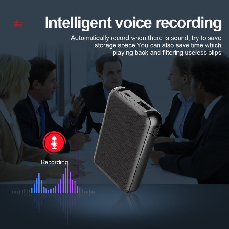 JNN Q75 Magnetic Power Bank Smart Voice Recorder, Memory:32GB(Black)