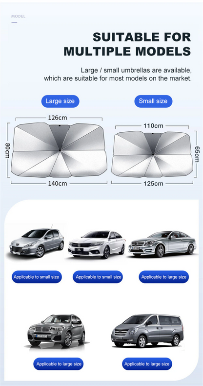 57" Car Windshield Sun Shade Foldable Umbrella Front Window Cover Viso