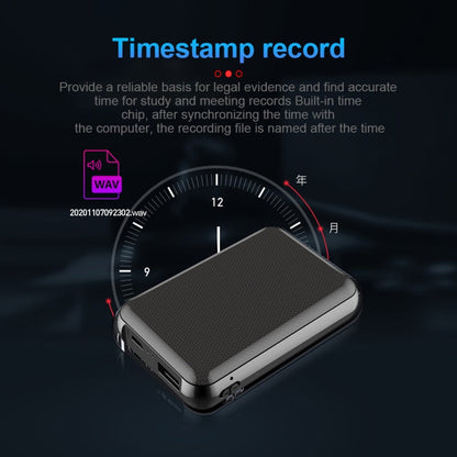 JNN Q75 Magnetic Power Bank Smart Voice Recorder, Memory:32GB(Black)