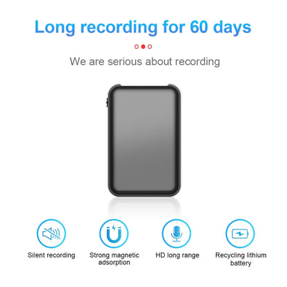 JNN Q75 Magnetic Power Bank Smart Voice Recorder, Memory:32GB(Black)